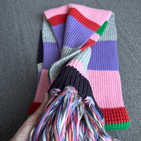 Multi Color Block Oversized Scarf, 94" Length with Tassels - Picture 12 of 14